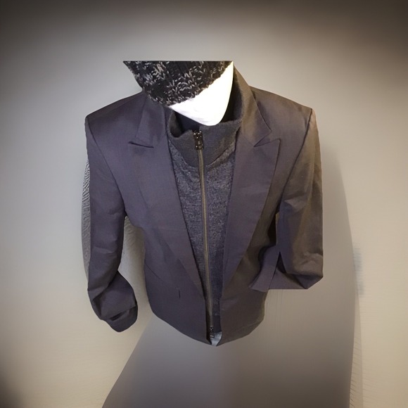 Vintage Adidas SLVR Rare Smart Blazer Knit Turtle Neck Grey Collectors Piece - Picture 6 of 13